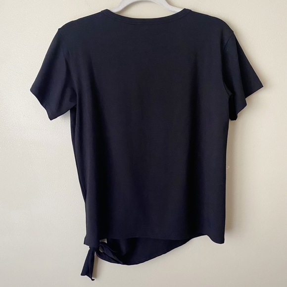 Theory | Dorotea Side Tie T-Shirt Top Ranmire Knit Black Small NWT - Picture 4 of 7